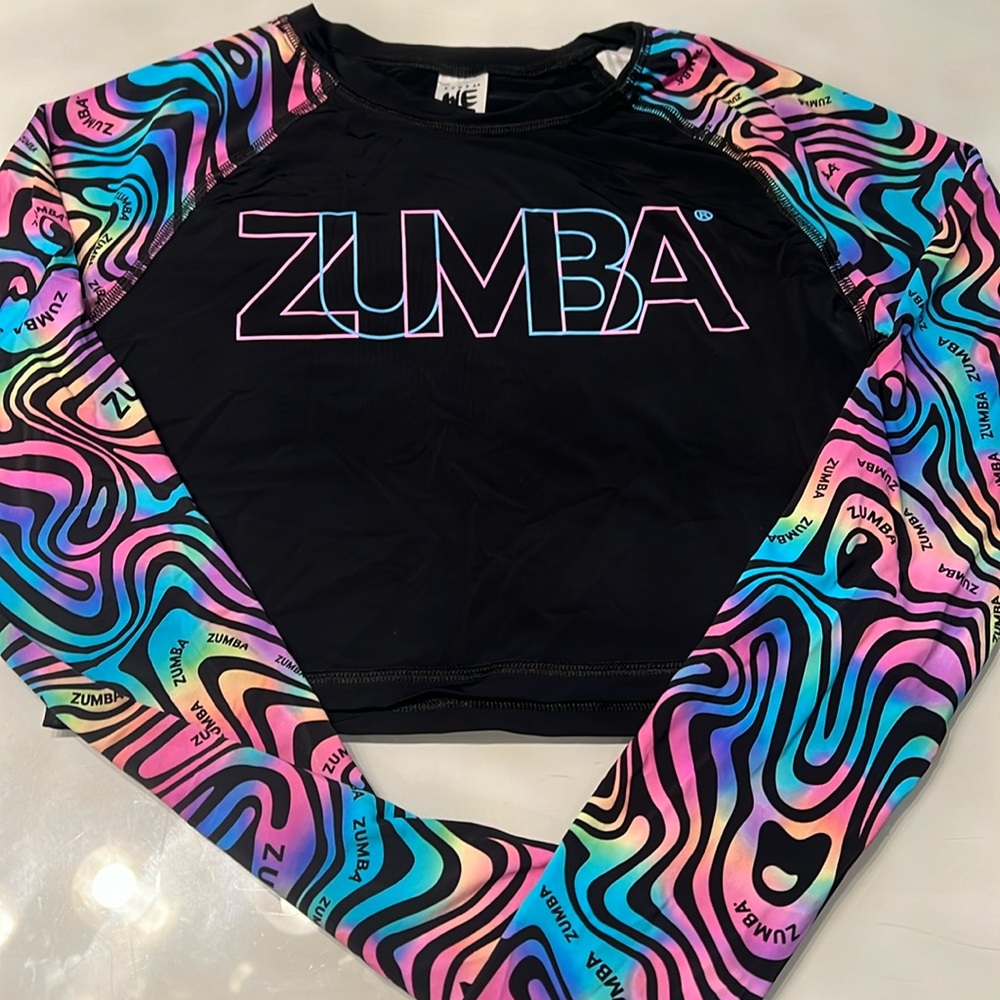 Zumba swimwear collection long sleeves crop top size small